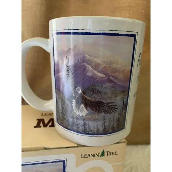 Vintage NEW in Box Eagle Art Ceramic Coffee Mug Leanin Tree Inspirational Quote - Picture 3 of 10